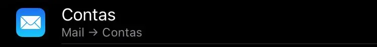 Menu de contas no iOS